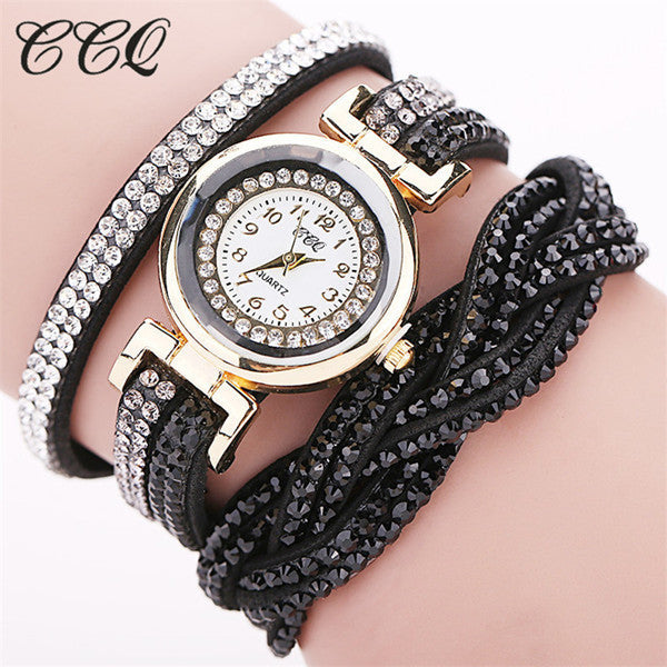 Luxury Rhinestone Bracelet Ladies Quartz